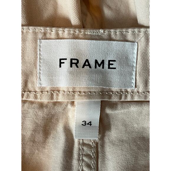 Frame shorts slouch pocket cotton shorts light pink size 34 - Picture 7 of 8